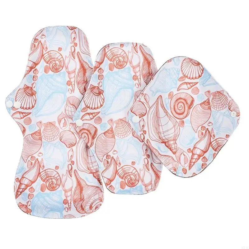 

H7JC 3PCS Ткань санитарные прокладки многоразовые салфетки 3 размера менструальные прокладки для тяжелого потока ночью