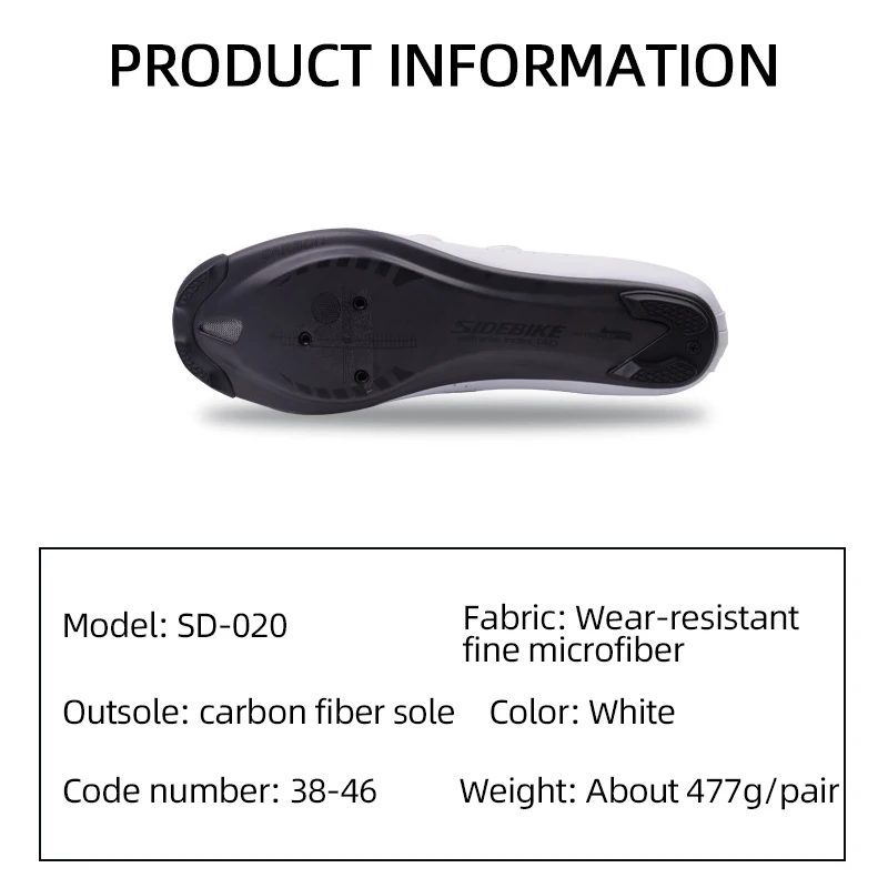 SIDEBIKE Road Cycling Sneaker Carbon Fiber Sole Light Bicycle Shoes Outdoor Anti-slip Ergonomics Comfortable Road Cycling Shoes