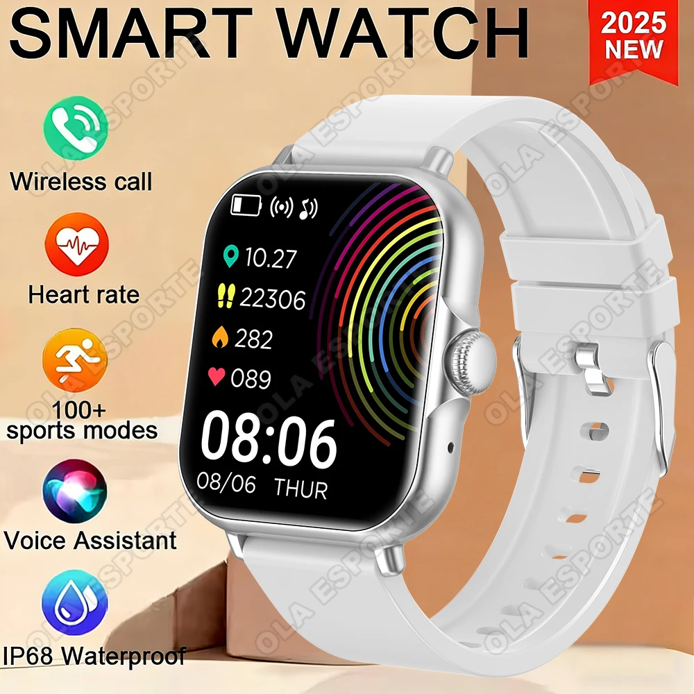 

Новые умные часы 2026 года с сенсорным экраном, HD-разрешением, Bluetooth-звонками, голосовым управлением AI, измерением пульса, водонепроницаемые, спортивный браслет, смарт-часы для женщин