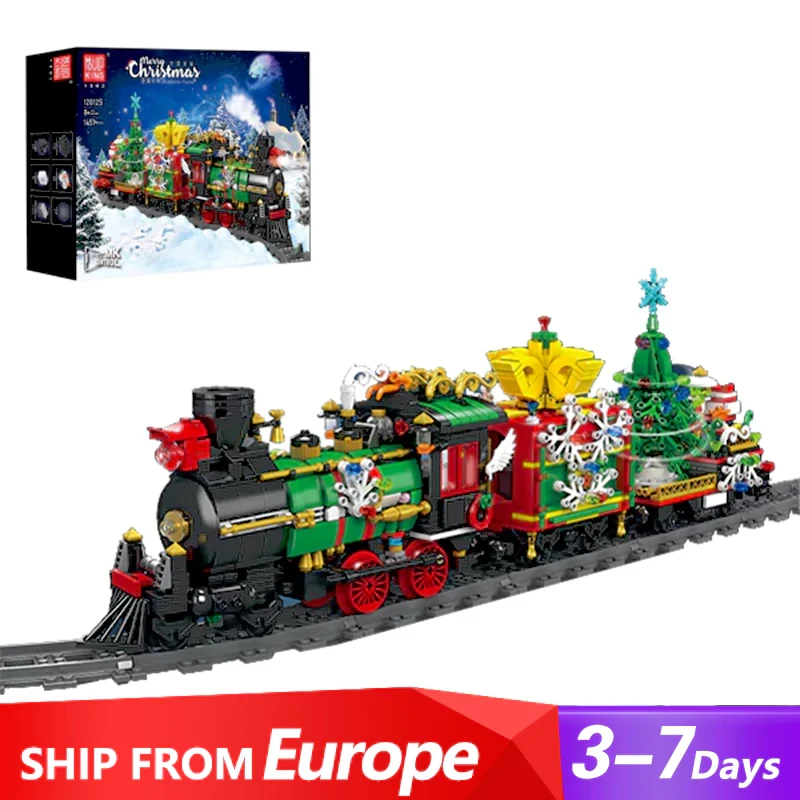 Creative Expert Merry Christmas MOC 12012 Christmas Train Model 1296PCS Building Blocks Brick Puzzle Toys for Children Gift