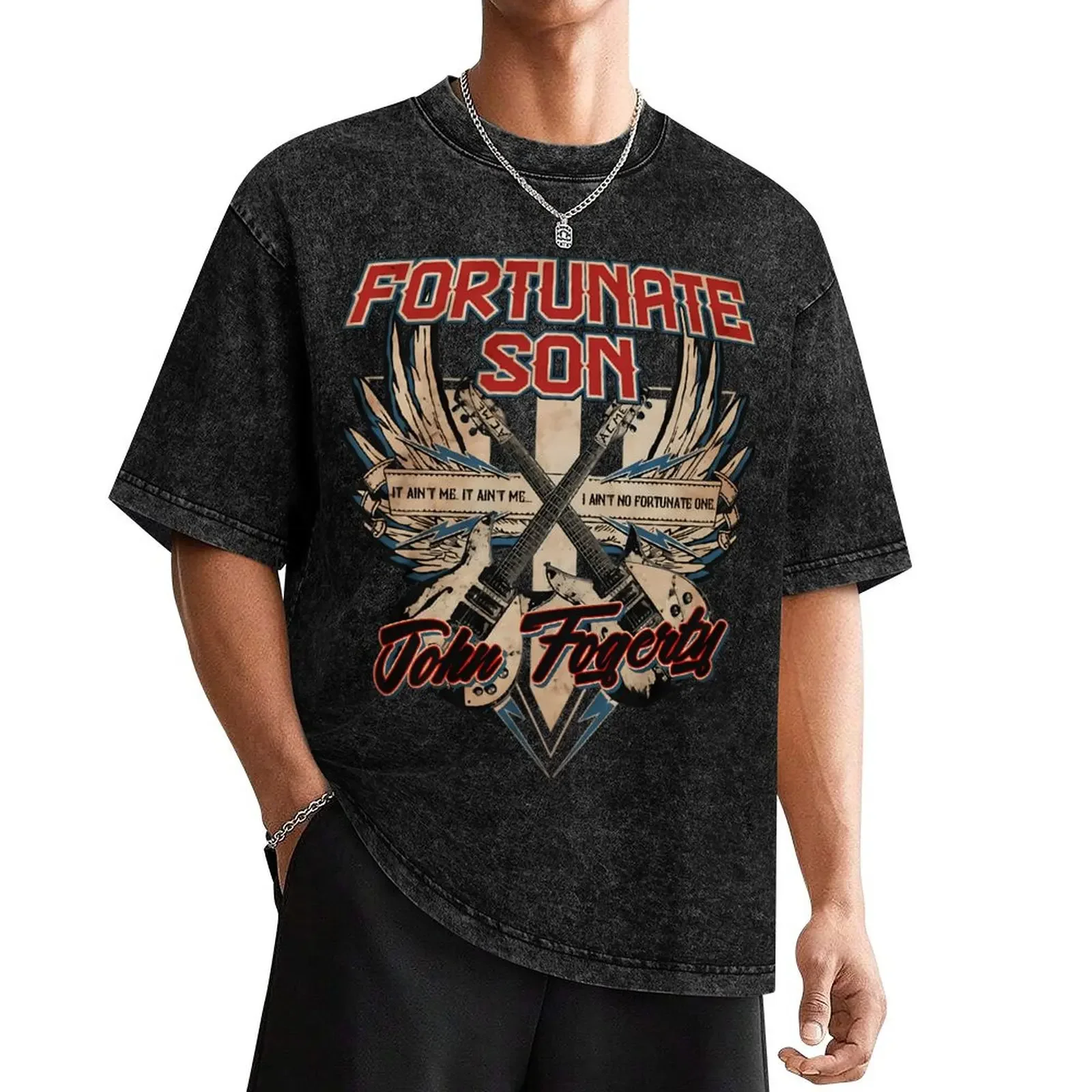 John Fogerty Fortunate Son Jersey T-Shirt hippie clothes Aesthetic clothing graphic tee shirt black t shirts for men