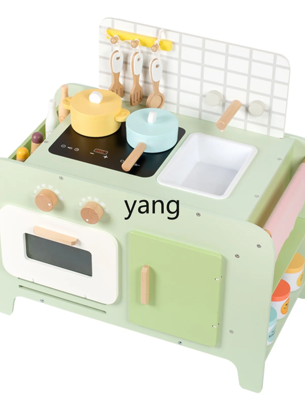 L'm'm Children Play House Small Kitchen Kindergarten Wooden Simulation Stove