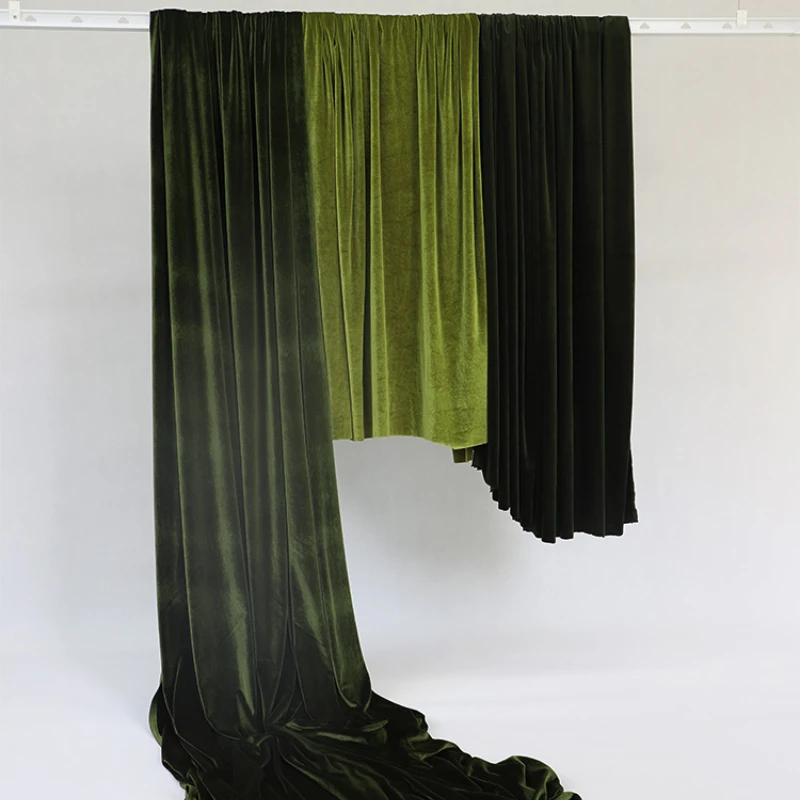 Green Velvet Fabric Wedding Veil Background Decoration Stage Performance Clothing Soft Bag Home Cloak DIY Sewing Material Cloth