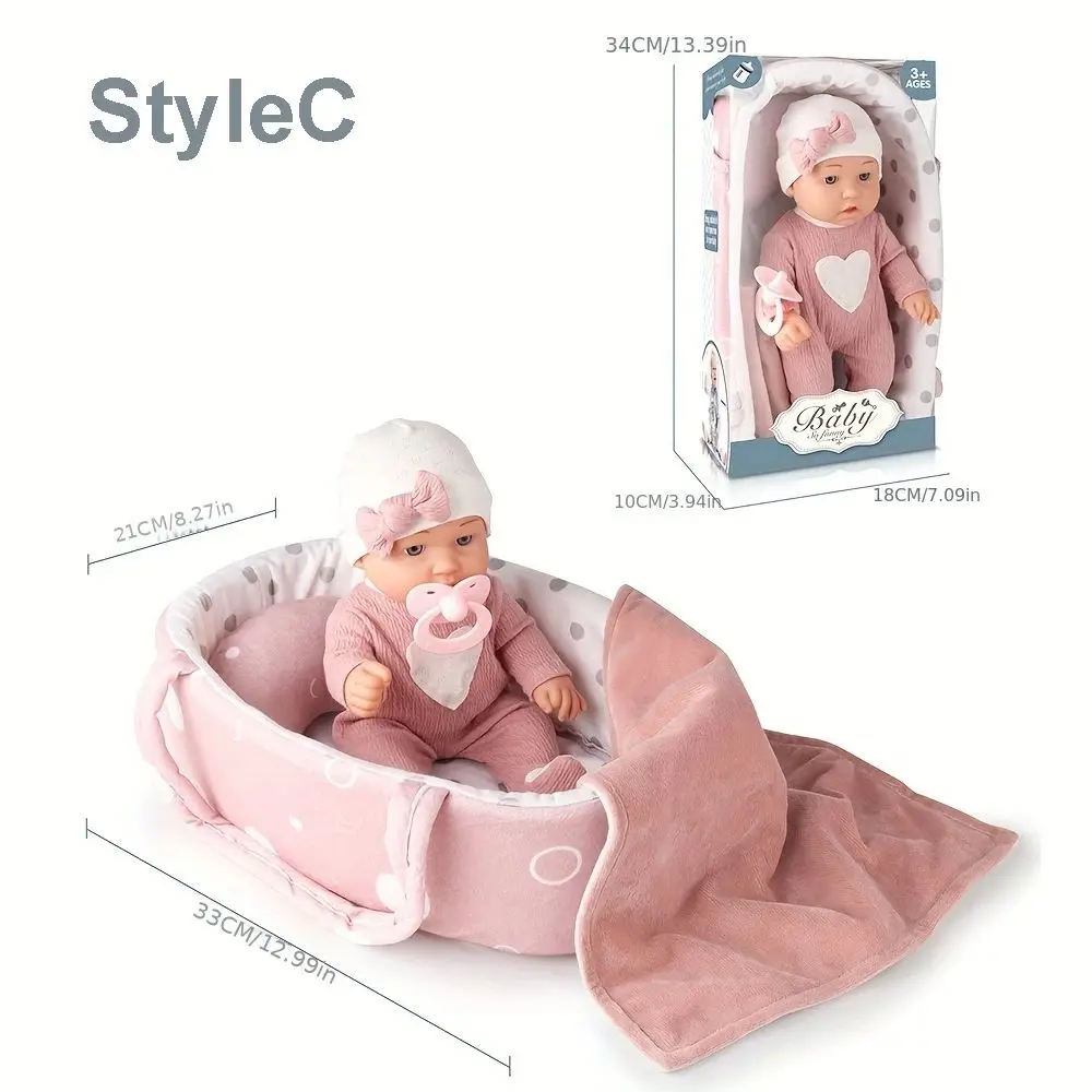 Baby Pop Speelset In Geschenkdoos Met Accessoires Roze Fopspeen, Vinyl Reborn Pop Speelgoed, Verjaardagscadeau Voor Kleine Meisjes Peuters