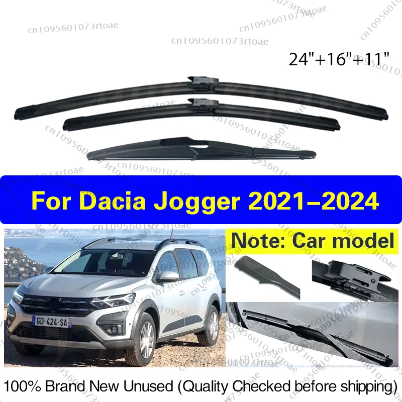 

Car Front Rear Wiper Blades For Dacia Jogger 2021 2022 2023 2024 Windshield Windscreen Windows Brushes Accessories 24"+16"+11"