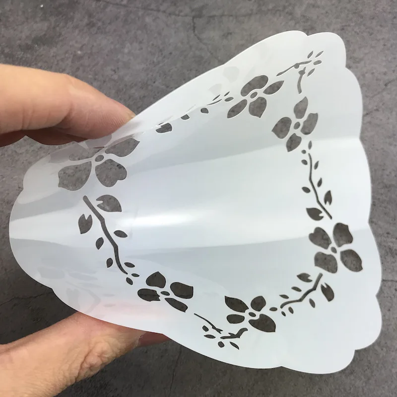 6-inch Round Lace Cake Stencil Happy Birthday Pattern Love Rose Hollow Template Wedding Cake Decorating Tools Graffiti DIY Mold
