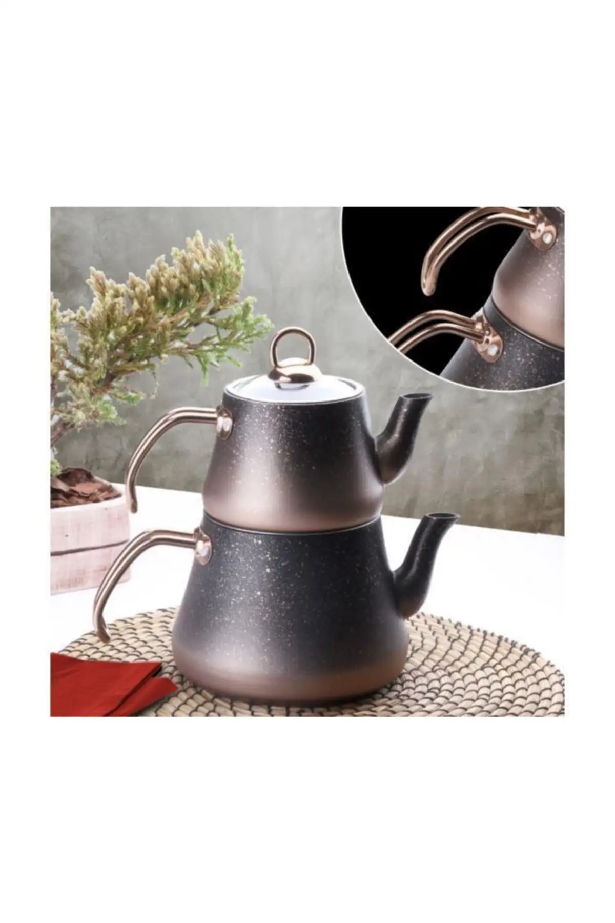 

DOLBOVI Oms 8200 granite 4 piece copper medium teapot Cooper Tea Pots Handmade