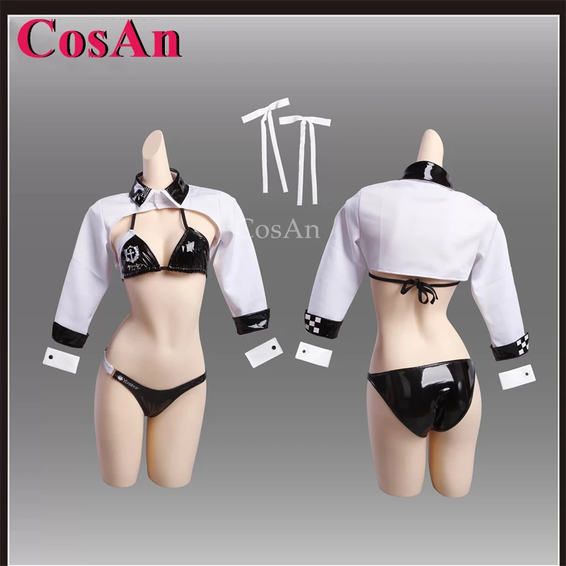 CosAn Game Azur Lane IJN Atago Cosplay Costumes Sweet Lovely Racing Suit Fashion Patent Leather Biker Jacket Role Play Clothing