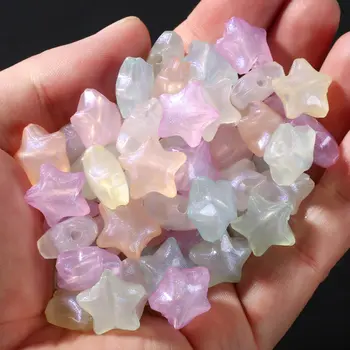 30顆夜光壓克力珠,15公厘五角星散珠,適用於製作夜光首飾,DIY手鍊、項鍊、耳環 10 最佳銷售 發光珠子 - №8