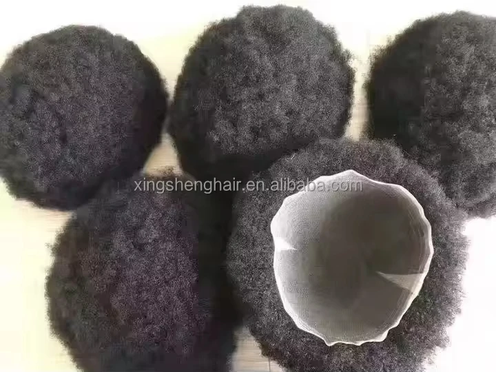 Parrucchino afro per uomo Parrucca parrucchino in pizzo pieno non rilevabile Protesi per capelli maschili Unità di sistema da 6 pollici Parrucca afro riccia