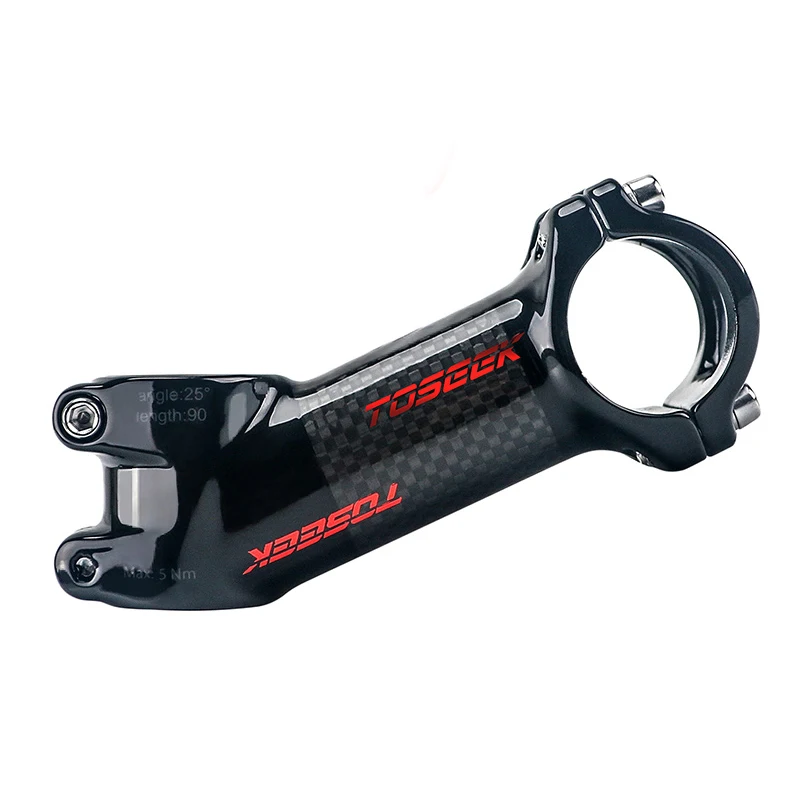 AliExpress NONE TOSEEK Carbon Bike Handlebar Stem 31.8mm MTB Power 10/17/25/35 Degree Mountain Bike Stem Ultralight Road Bike Stem Bicycle Parts