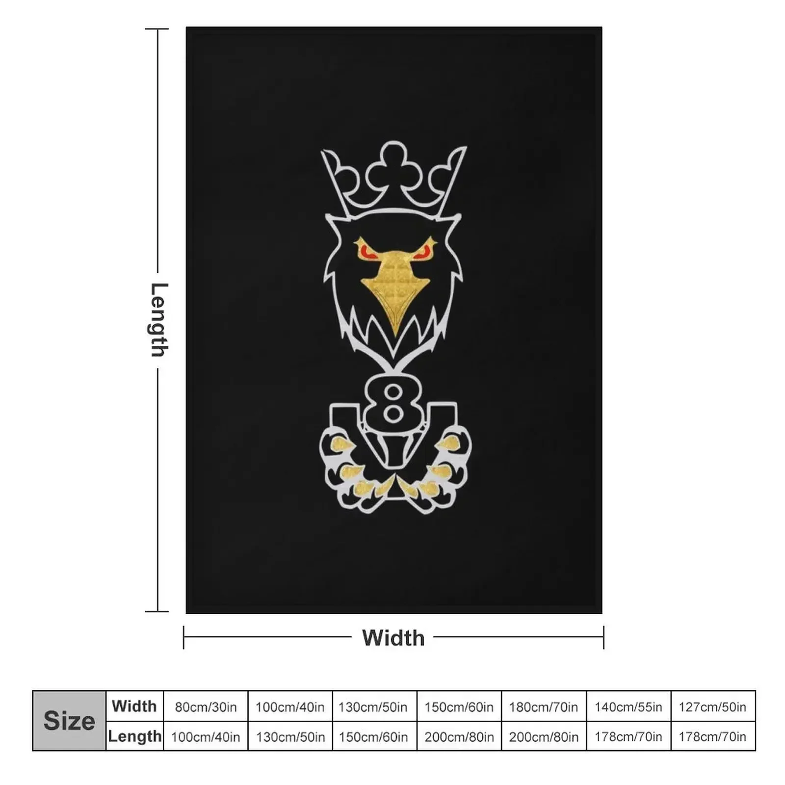 V8 Griffin King of the road Brushed Slver Throw Blanket couch cozy soft plush fuzzy picnic outdoor blanket