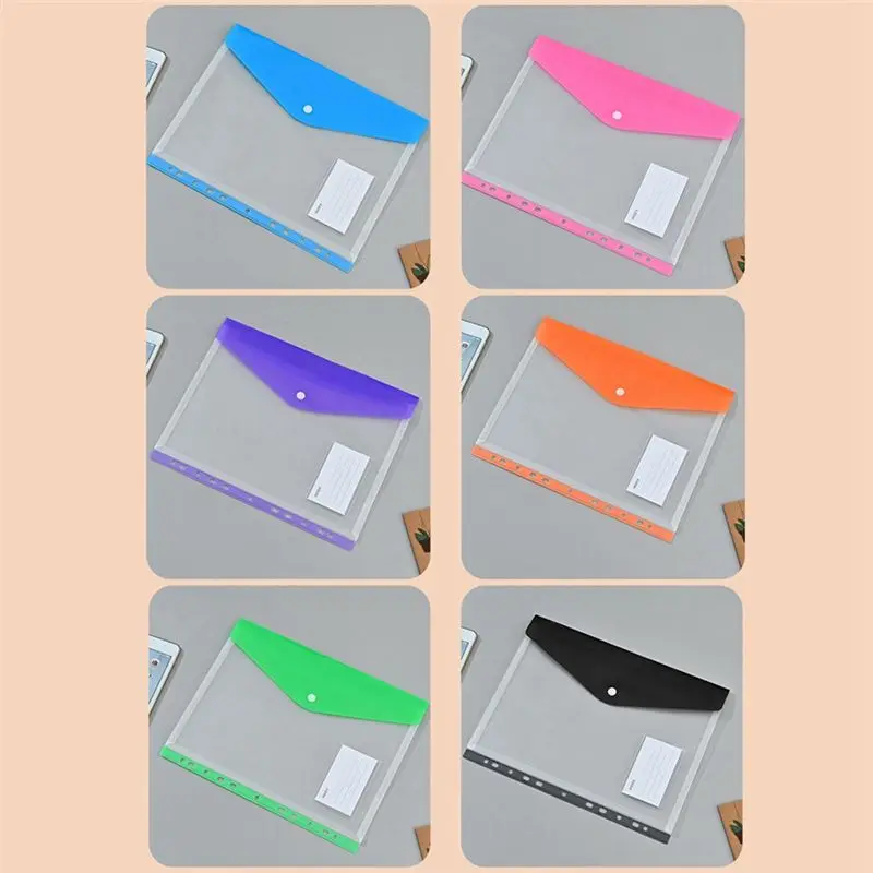 Binder Pocket Organizer Folders, 12 Pack Expandable Folders Envelopes Binder Folders With 11 Holes For 2/3/4 Ring Binder-A31R