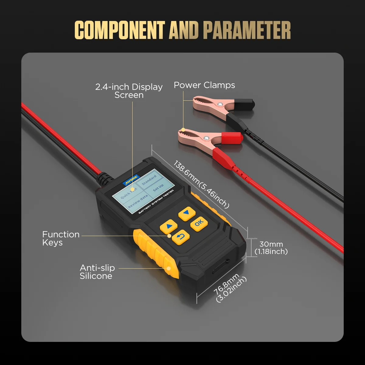 

Auto Battery Tester Digital Car 12v Meter Tester for Autool Auto Car Bt-360 12v Battery Analyzer
