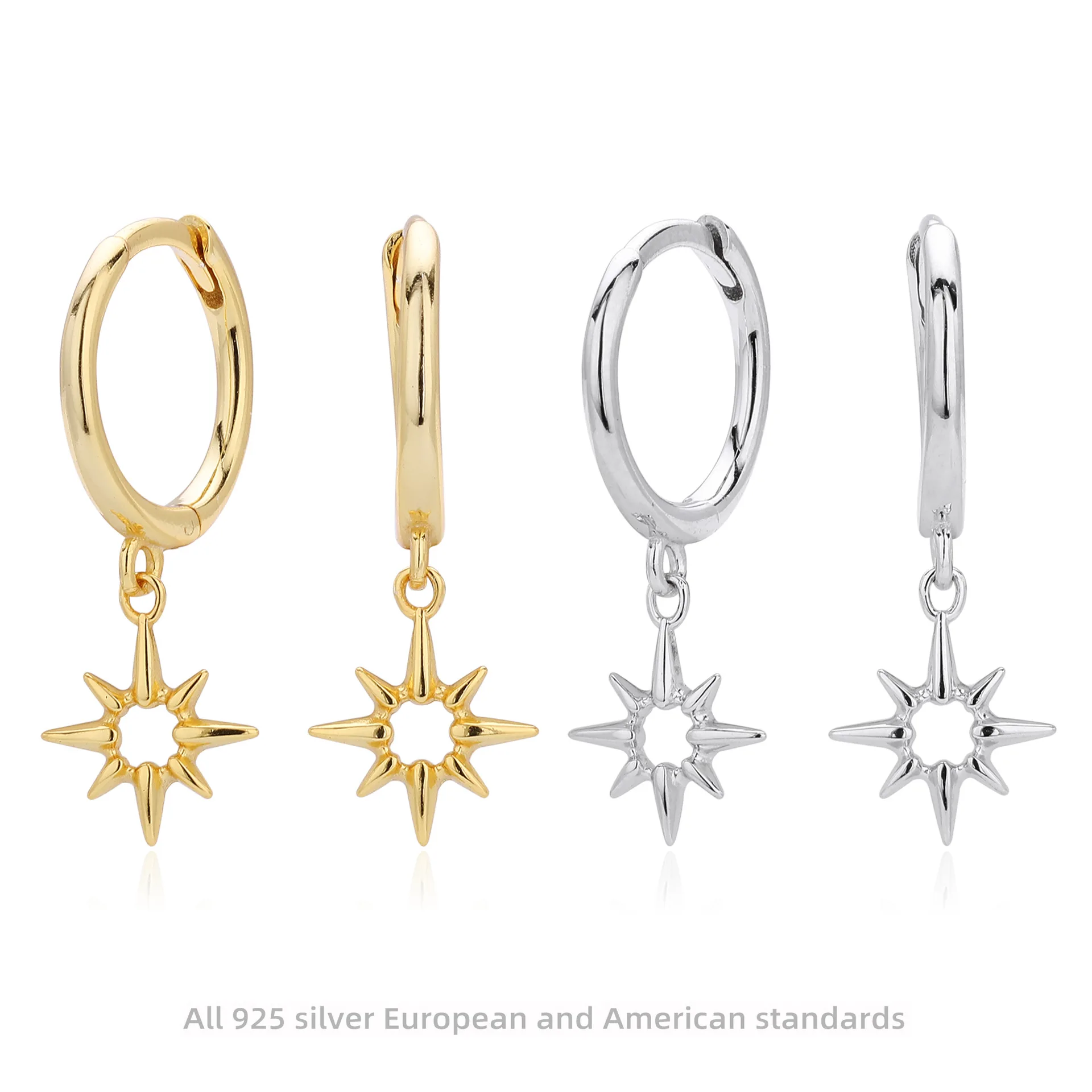 Withered S925 Pure Silver Ear Clip Earrings Jewelry Earrings Women's Earrings Ear Cuffs