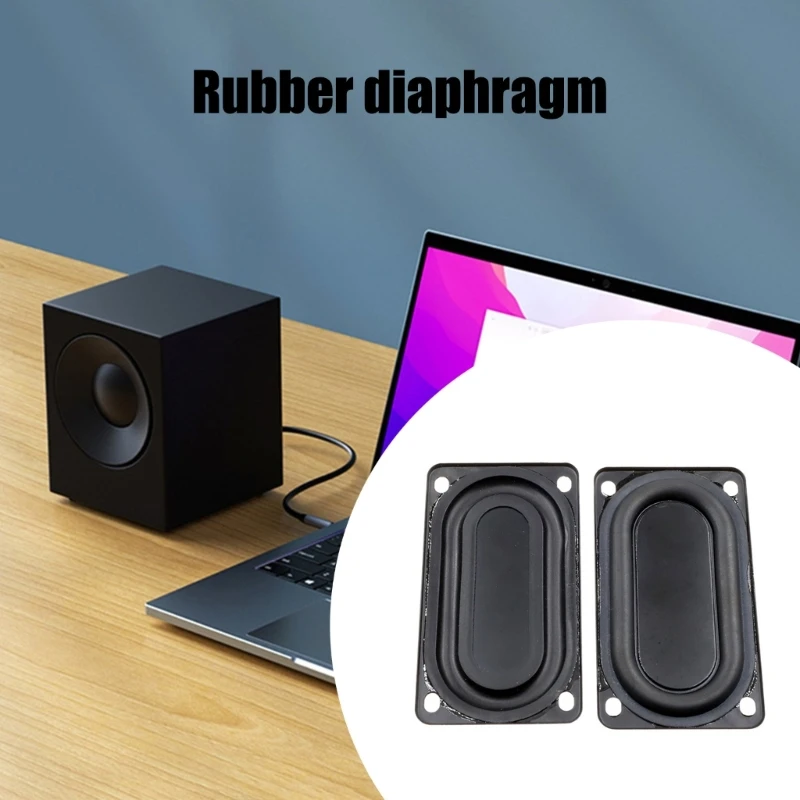 2Pcs Rubber Diaphragm 5090 with Mounting Holes Rectangular Bass Resonance Passive Radiators Speakers Vibration Membrane