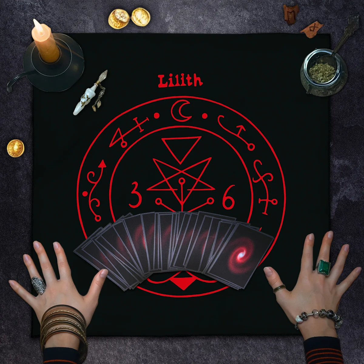 Tarot Table Cloth For Divination Altar Cloth 12 Constellations Sorcerer Astrology Mat Party Card Game Decorative Cloth