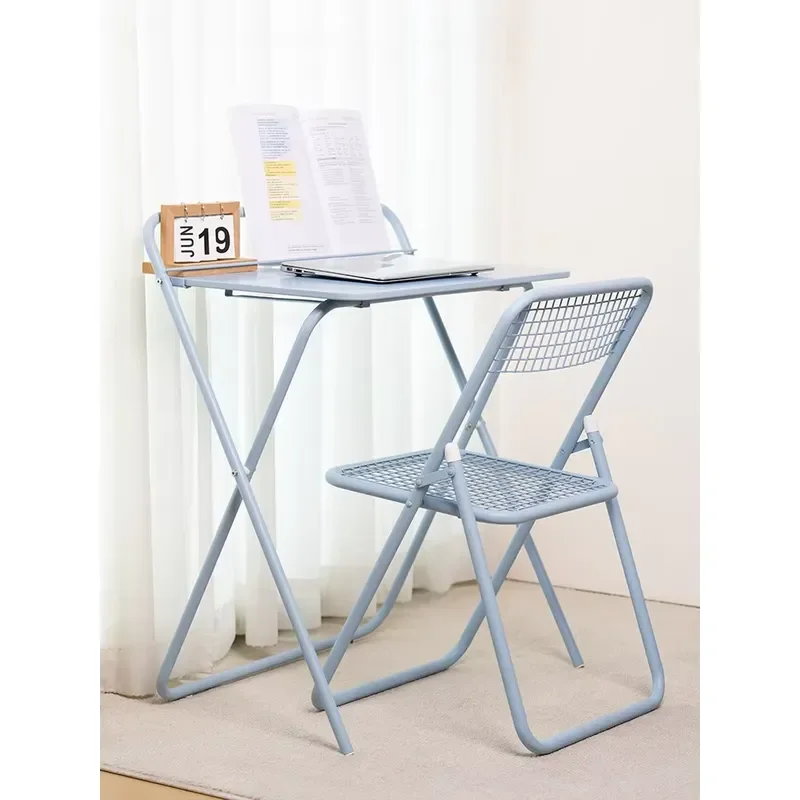 Nordic Simple Foldable Outdoor Furniture Rectangular Iron Frame Balcony Small Table Narrow