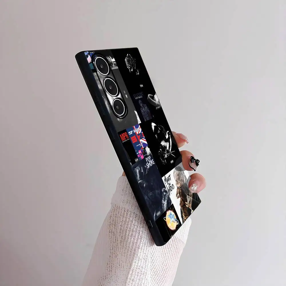 Coque de téléphone Rapper P-Pop Smoke, étui en TPU souple et respectueux de la peau, Compatible avec Samsung S21/S22/S23/S24/S25 FE/Plus/Ultra