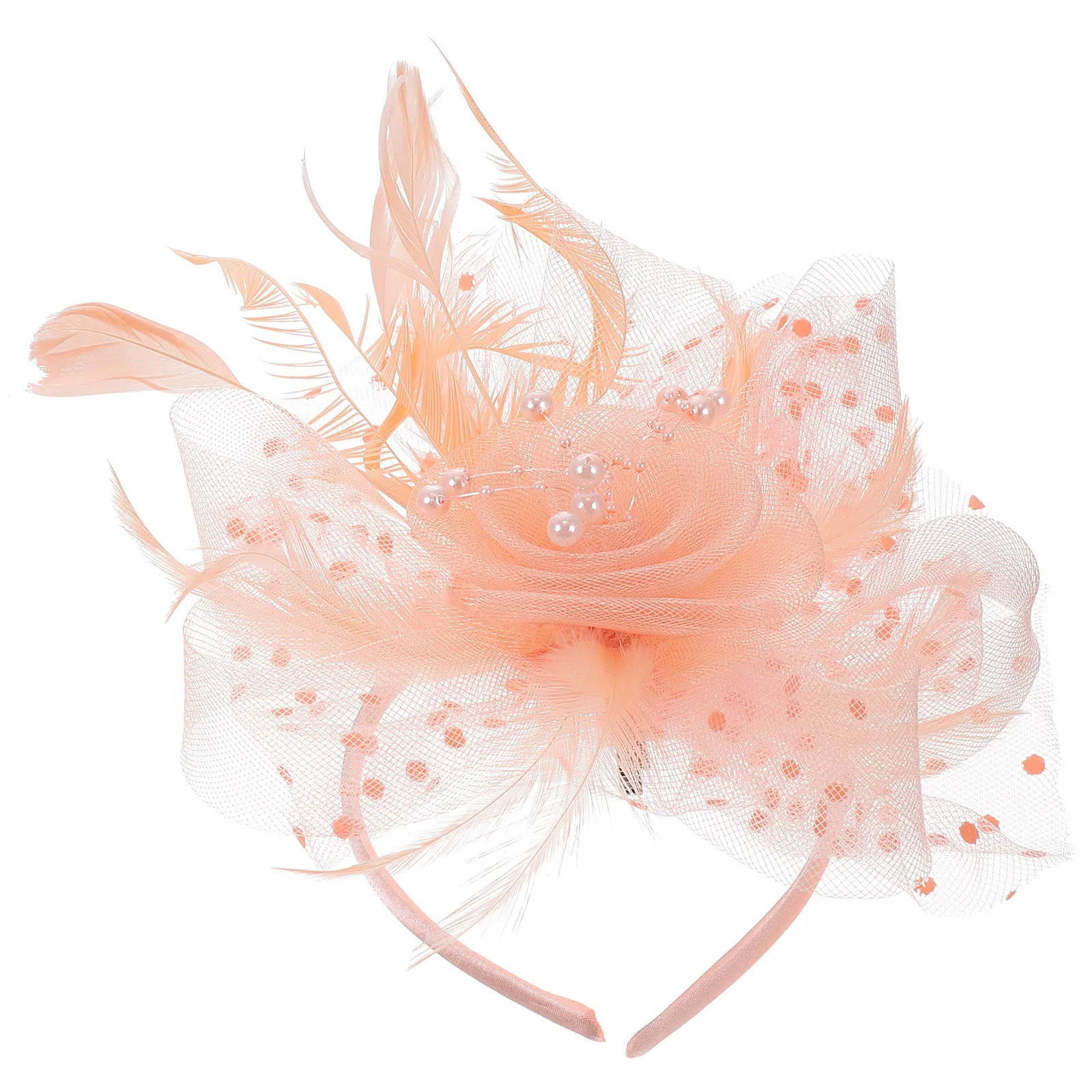 

Повязка на голову с цветком, свадебный аксессуар для волос, винтажный головной убор, аксессуары для укладки, шлейф, оранжевый, подружка невесты