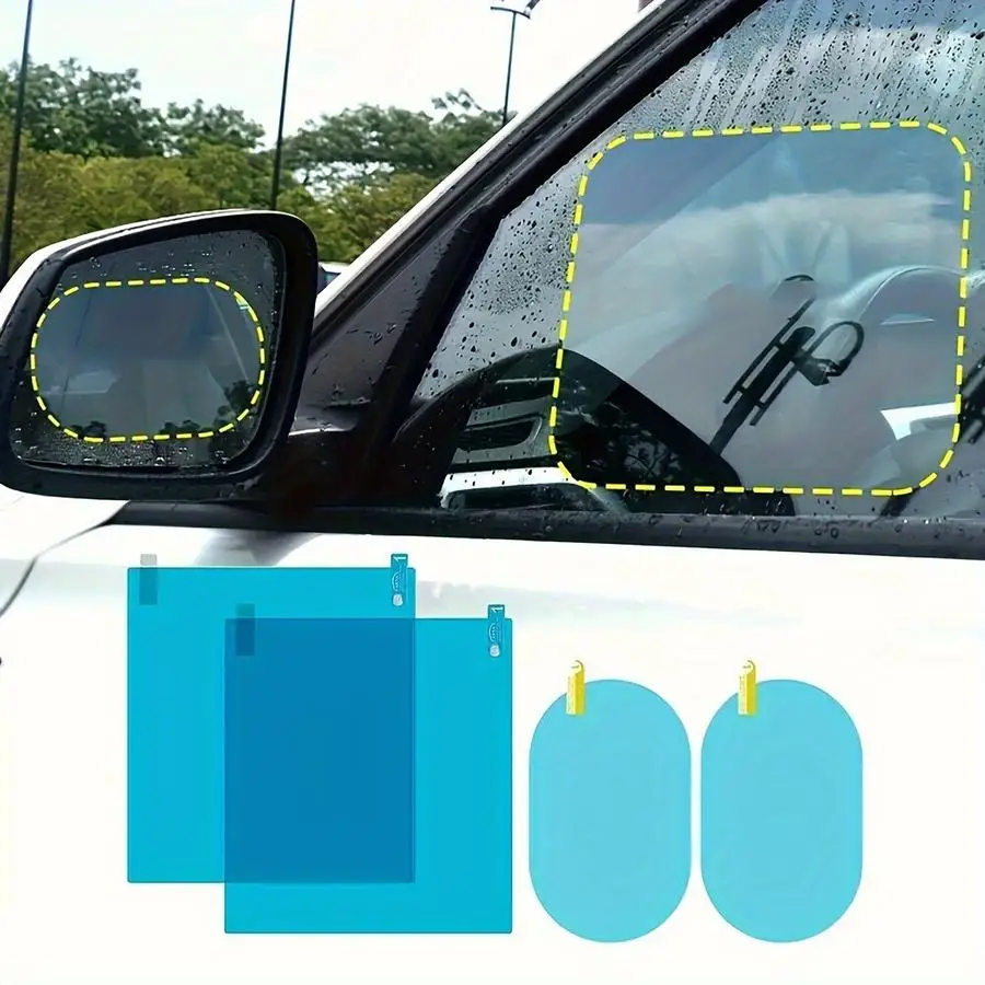 1/5/10/20/50/100pcs Anti-Fog and Waterproof Film Set for Car Rearview Mirror and Side Windows - High-Definition Waterproof Stick
