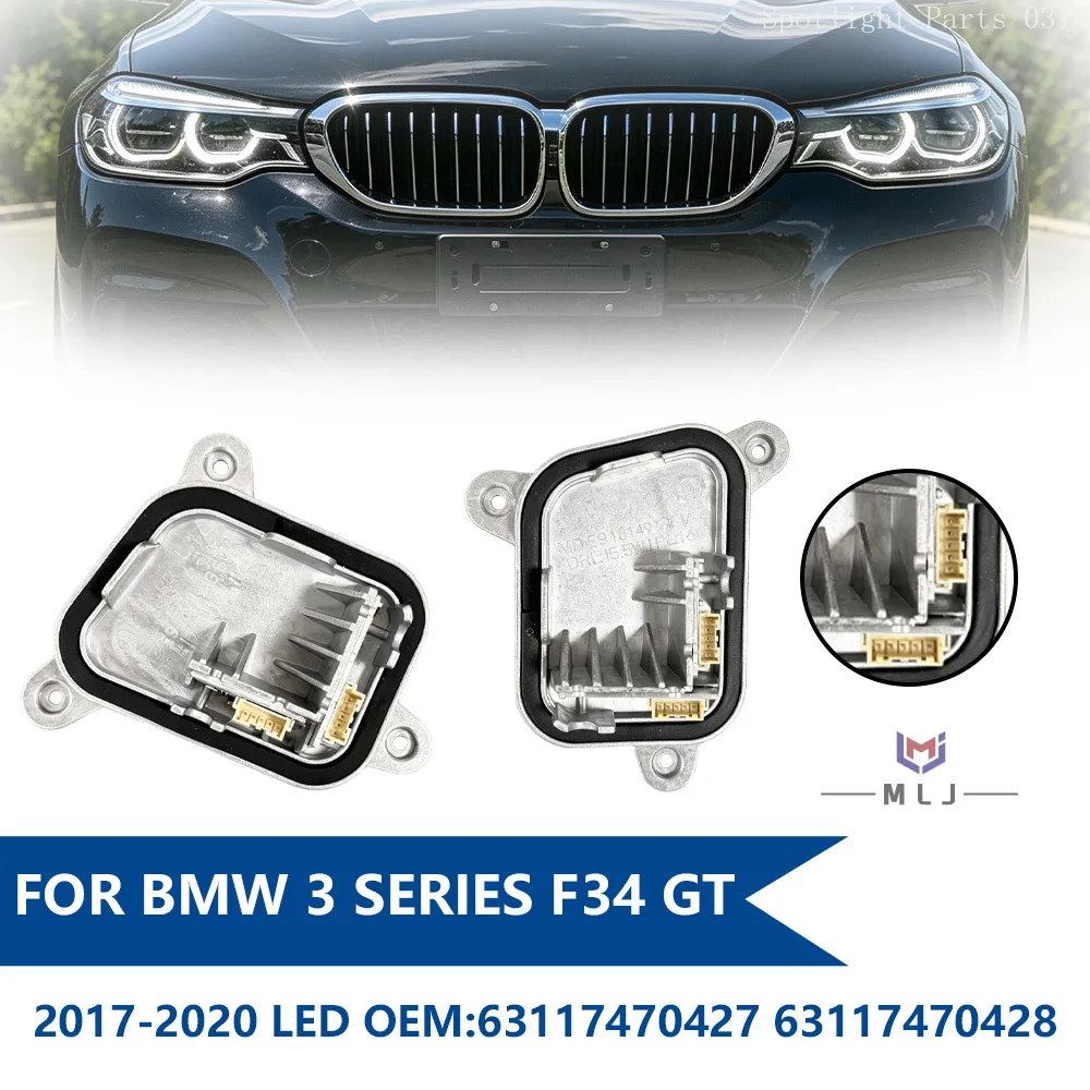For BMW 3 Series F34 GT 2017 2018 2019 2020 LED Headlight DRL Daytime Running Light Control Unit Module 63117470427 63117470428