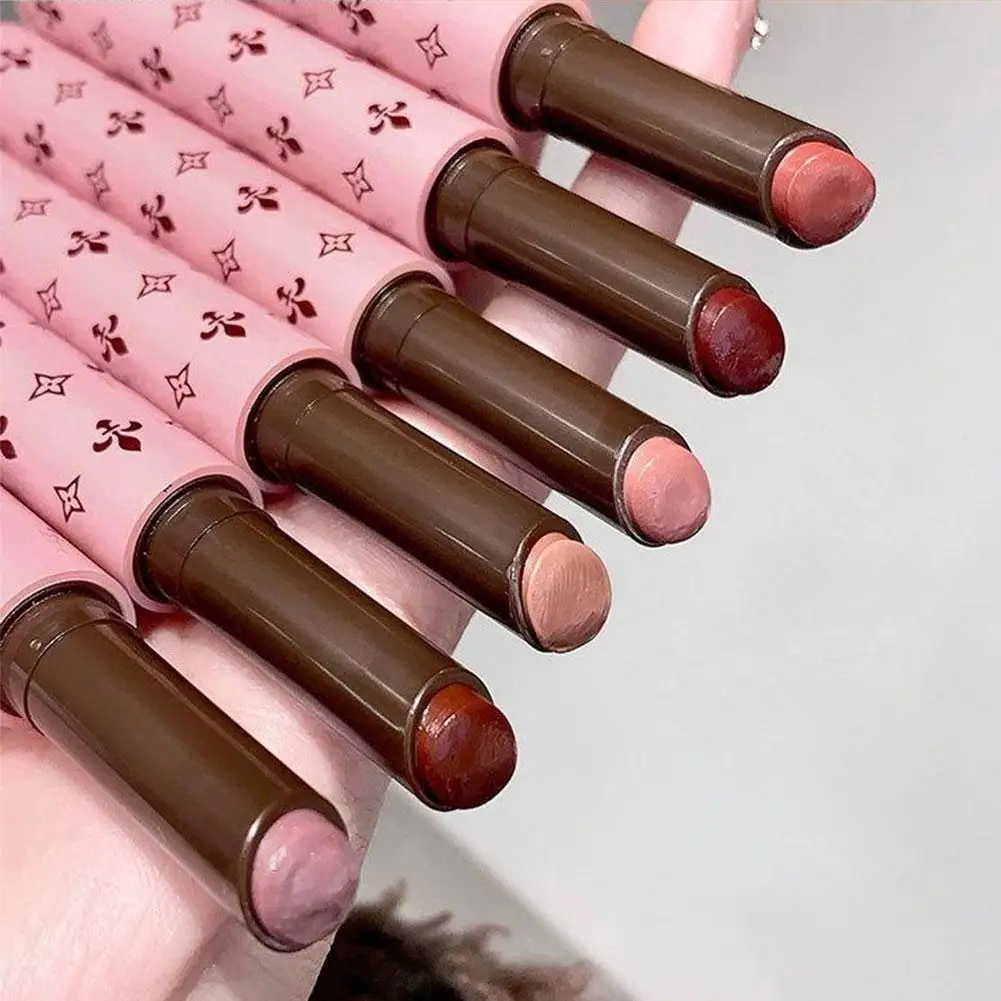 1PC idratazione a lunga durata multicolore lucido solido lucidalabbra rossetto sbiadimento labbra liscio idratante lungo 6 colori