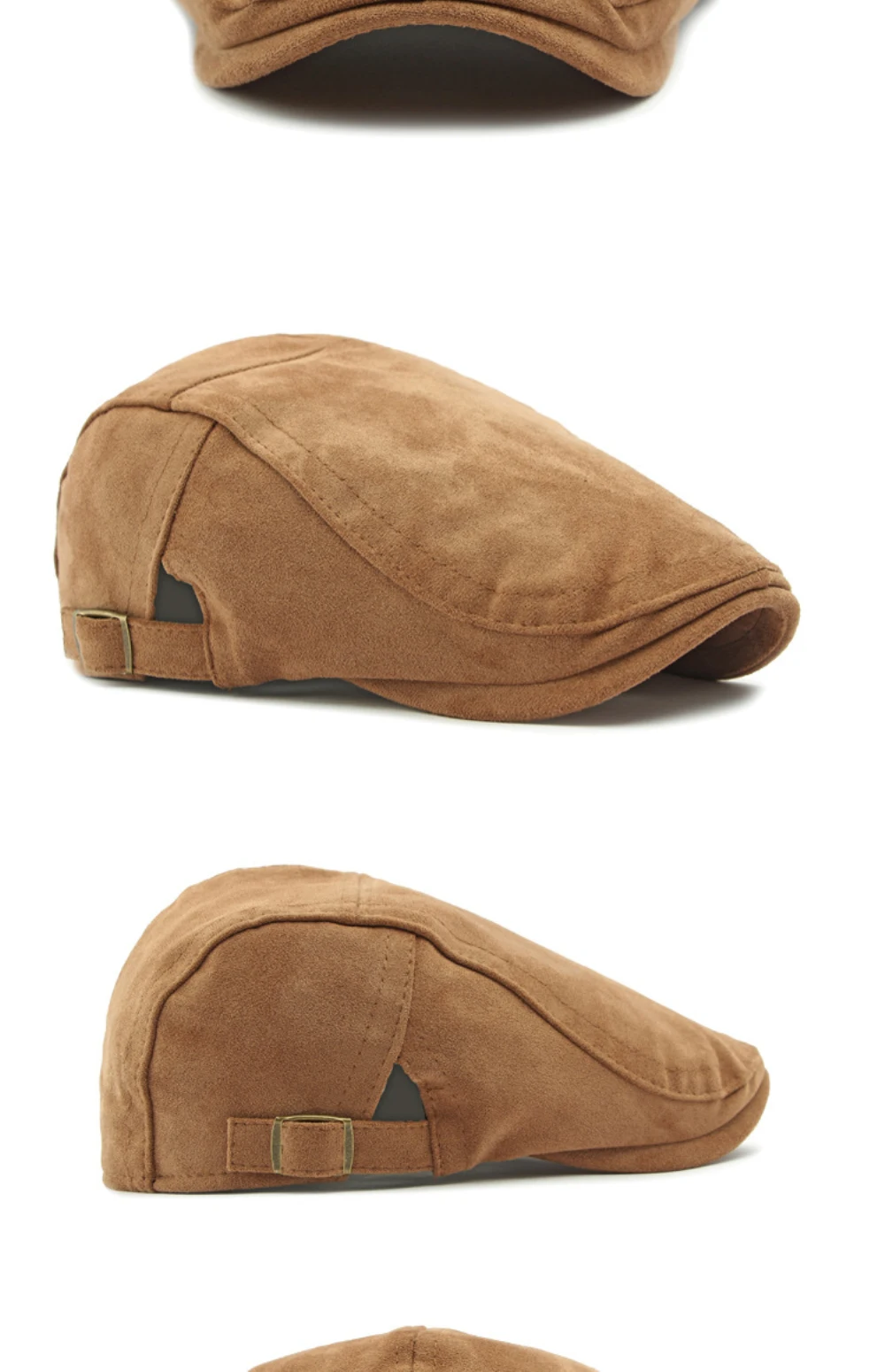 HT4954 Retro-Künstler-Maler-Baskenmütze aus Wildleder, verstellbare Ivy-Flatcap für Herren und Damen, Frühling, Herbst, Winter, Baskenmützen – Detail 11