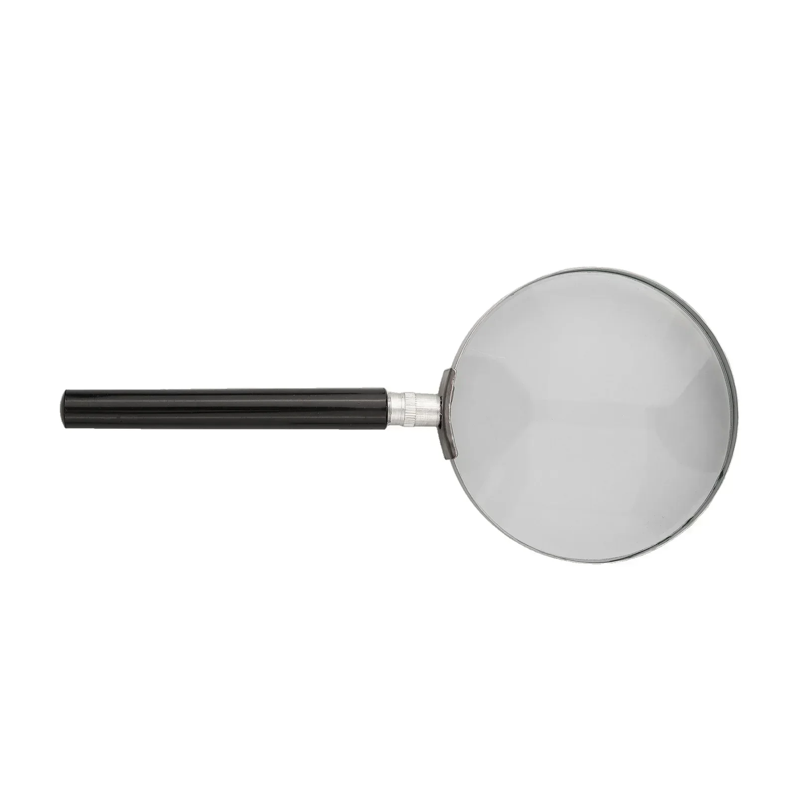 5X Magnification Handheld Magnifier 75/90/100mm Magnifying Glass Handle Semi-metallic Stainless Steel Magnifier