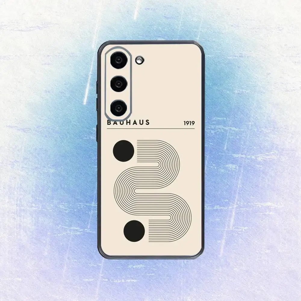 حافظة هاتف G-Geometric Bauhaus Art لهاتف سامسونج جالاكسي A73، A72، A71، A70، A53، A52، A51، غطاء أسود ناعم آخر #4