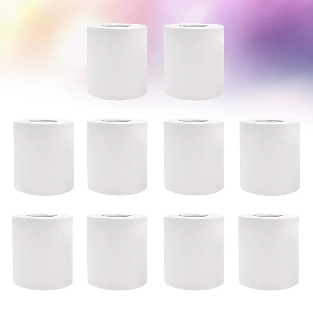 10 قطعة 100 جرام لفة حمام صغيرة 4-Ply لب الخشب ورق التواليت سمكا ليونة صديقة للبيئة المعاد تدويرها للاستخدام المنزلي في الفندق