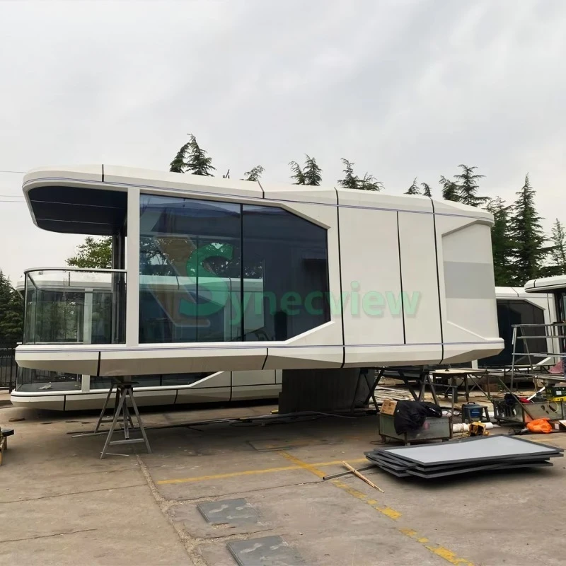 Casa móvel moderna da China pré-fabricada para férias ao ar livre Villa Space House feita de material de recipiente de aço