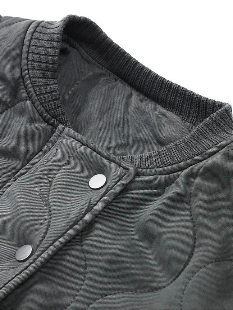 سترة نسائية مريحة كاجوال كاجوال نسائية معطف كاجوال طيار برقبة دائرية بأزرار وأكمام طويلة سحاب سترة أنيقة دافئة نسائية سترة نسائية موضة الشارع سترة مزاجية #6