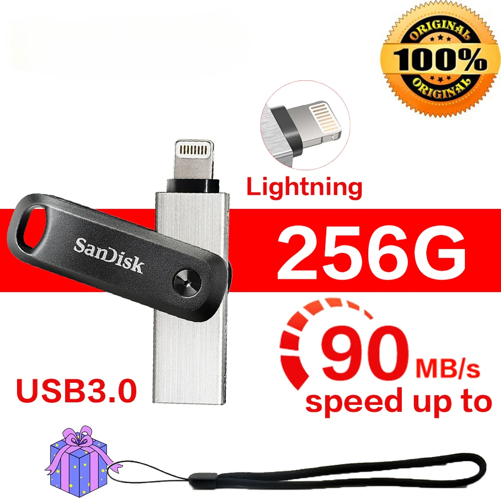 SanDisk iXpand 128GB/256GB USB 3.0 Flash Drive for iPhone iPad