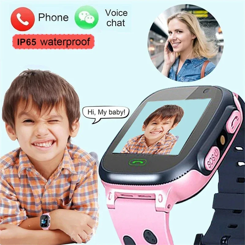 4G SOS GPS Location Kids Smartwatch Touchscreen Video Call Analogue Card Kids Smartwatch Q19 Camera Waterproof Watch Boys Girls