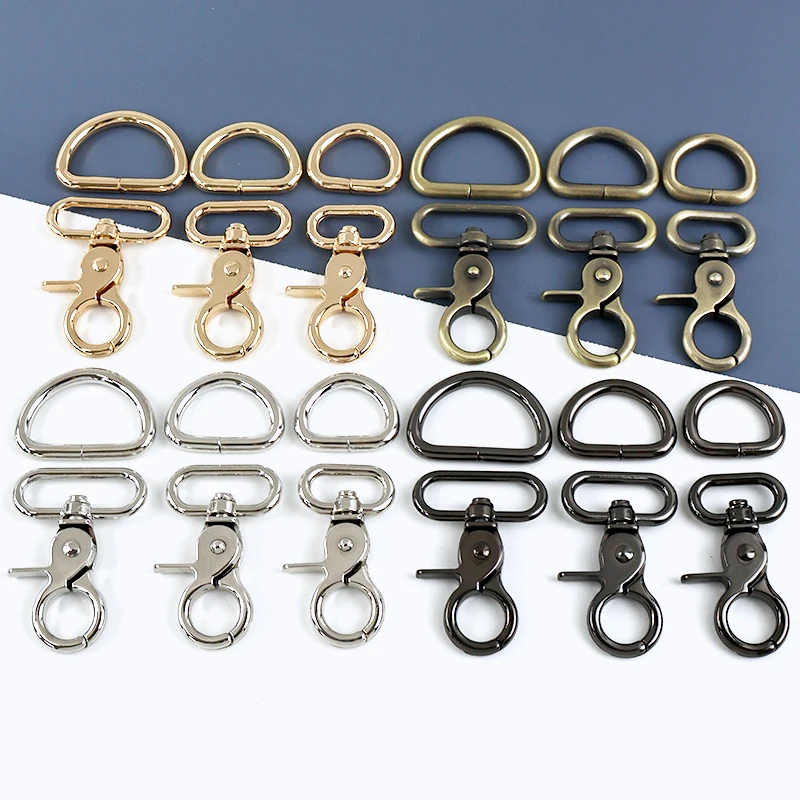 1-10 مجموعات 20-32 مللي متر حقيبة حزام معدني D حلقة باكس ظهره حزام الكتف قطب مشبك قفل المفاتيح موصل هوك ملحق ذاتي الصنع