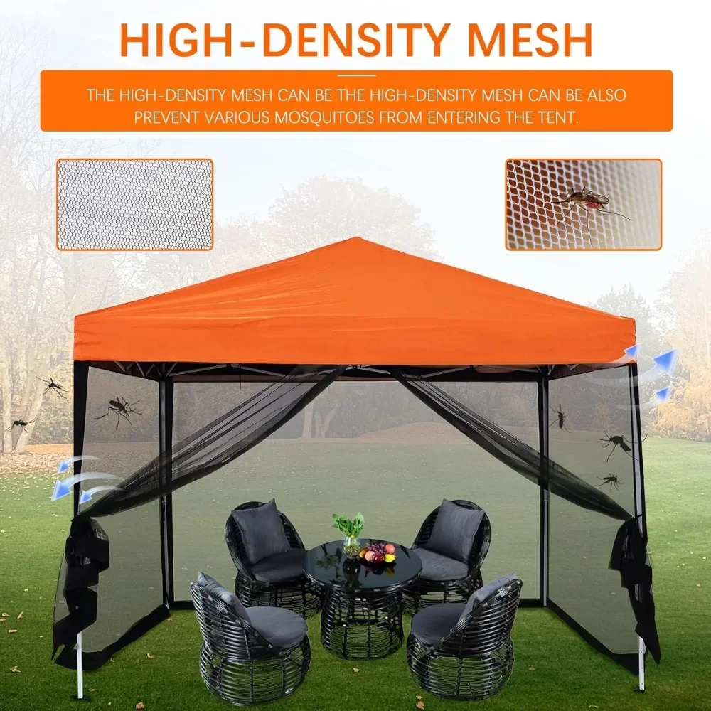 Mosquito Netting Outdoor Screen House Tent Screen Wall with Zipper for Camping, Patio, 10x 10 Gazebo and Tent