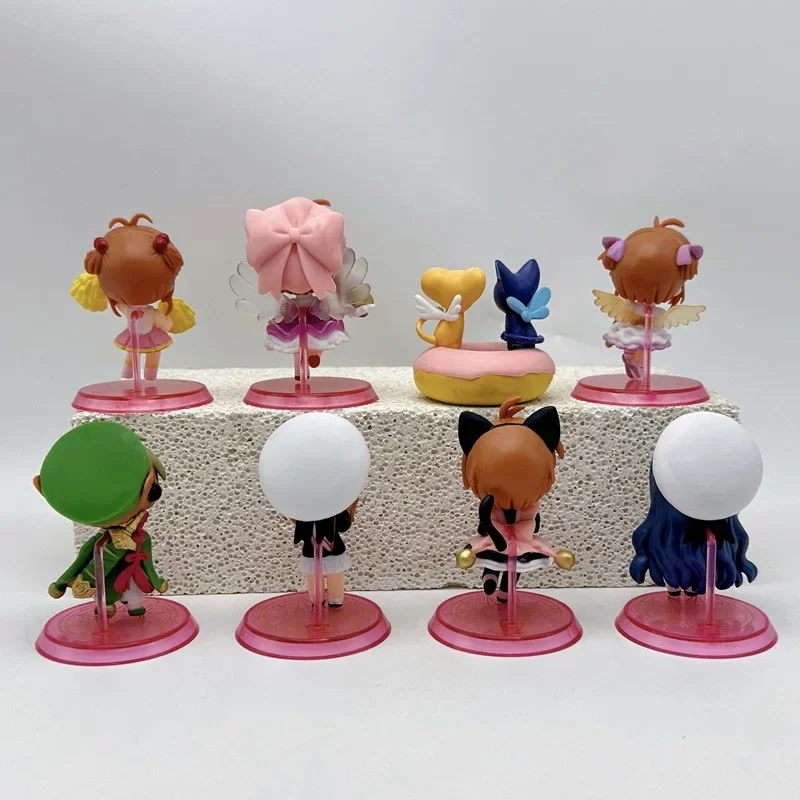 8 pçs cartão captor sakura bonito boneca figura de ação coleção animação modelo brinquedo cartão captor sakura presente