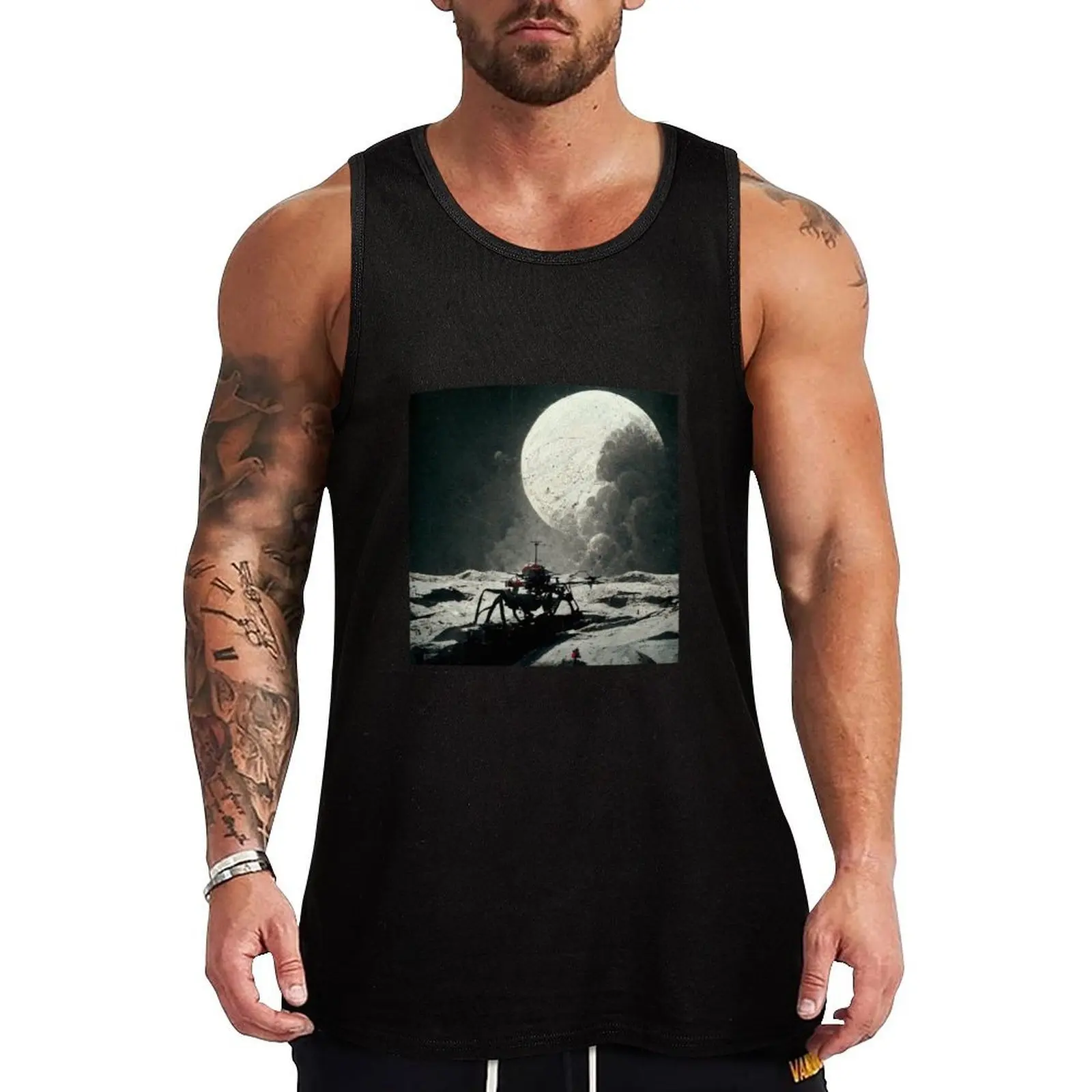 

Chandrayaan moon probe Tank Top gym shirt men vests for men summer 2025