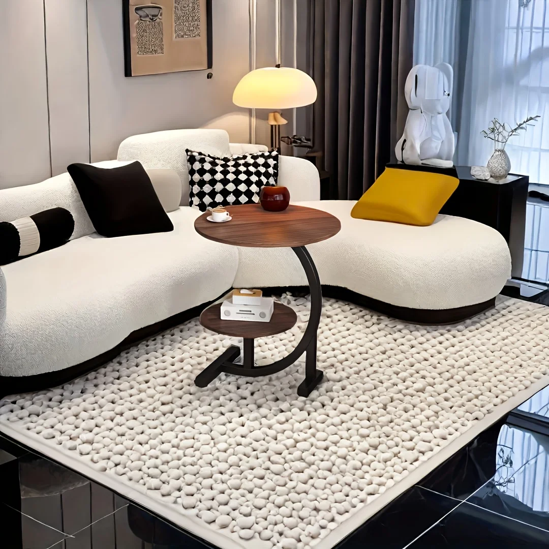 طاولات القهوة الفاخرة المصممة للإفطار الذهبي، طاولة جانبية مستديرة بسيطة، توفير المساحة، أثاث غرفة المعيشة المساعد ميسا