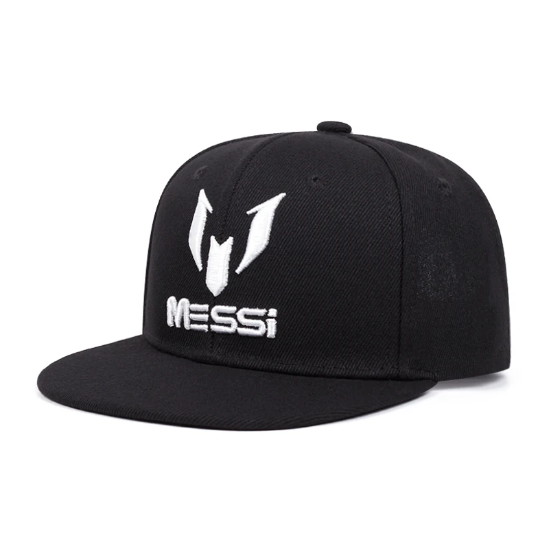 2024 New Fashion Boys\' Messi Messi Pattern Letter Embroidered Flat Brim Hat Outdoor Sunshade Baseball Hat