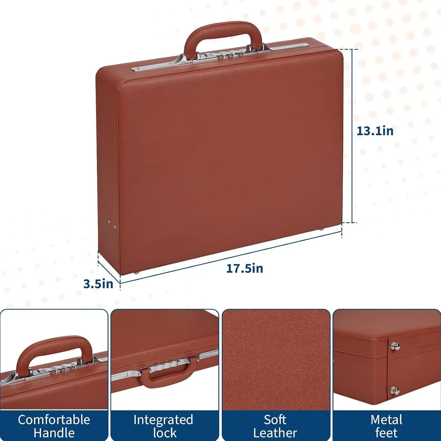 Professional Leather Men Briefcase 15.6