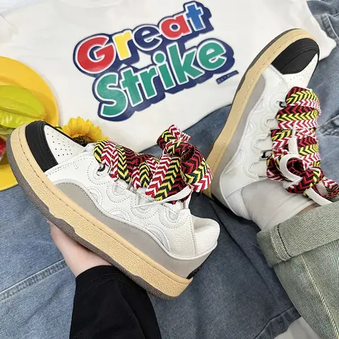 Tjocka sulor för pappaskor män/kvinnor 2025 sommar höst snörning klumpiga sneakers casual skateboardskor blandade färger sportskor 10 best sales vintage Havana-sneakers - №1