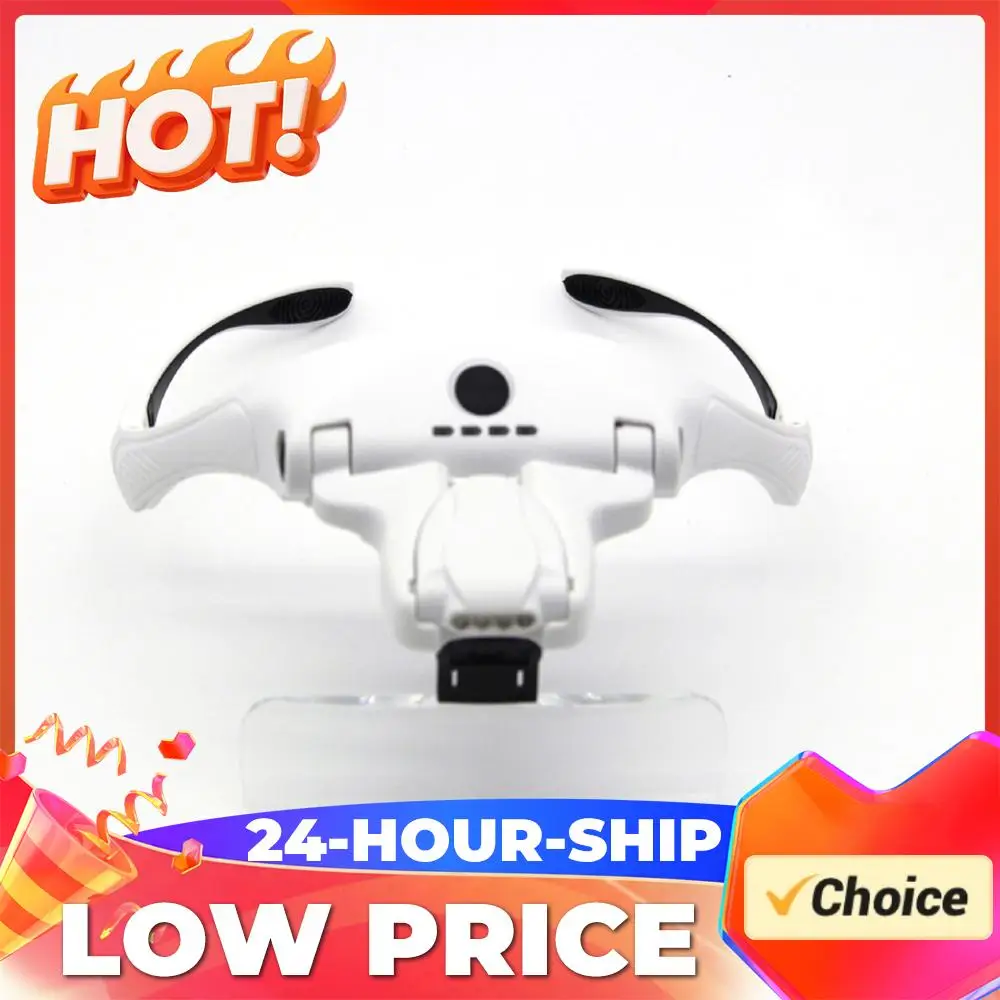 

Наголовная лупа с LED-подсветкой и индикатором заряда, сменными линзами и мощным аккумулятором для ювелиров и рукоделия