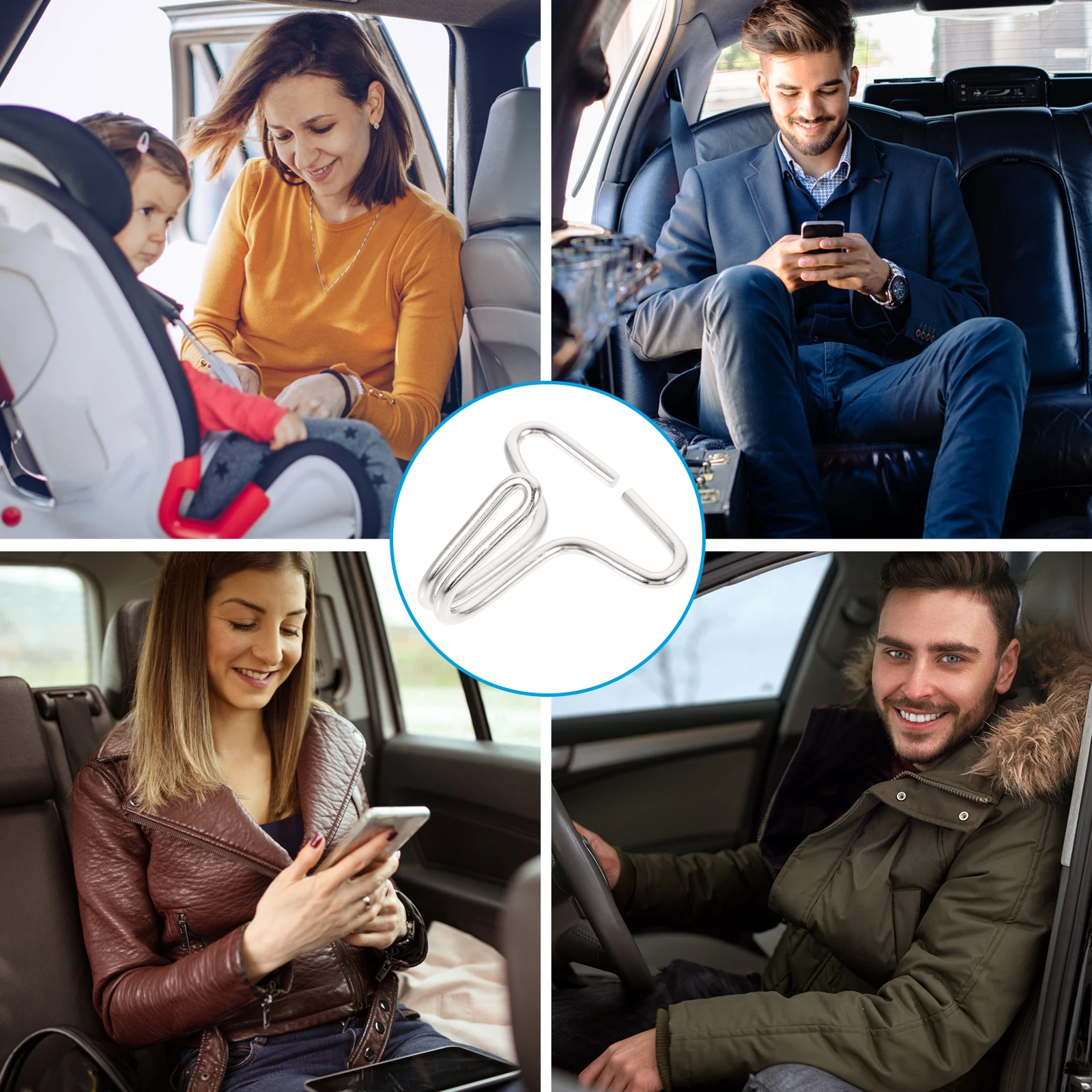 

100pcs Car Seat Cushion Hooks Durable Iron Simple Installation Fixing Hanger Compatible 25mm Weaving Belt Car Accessories