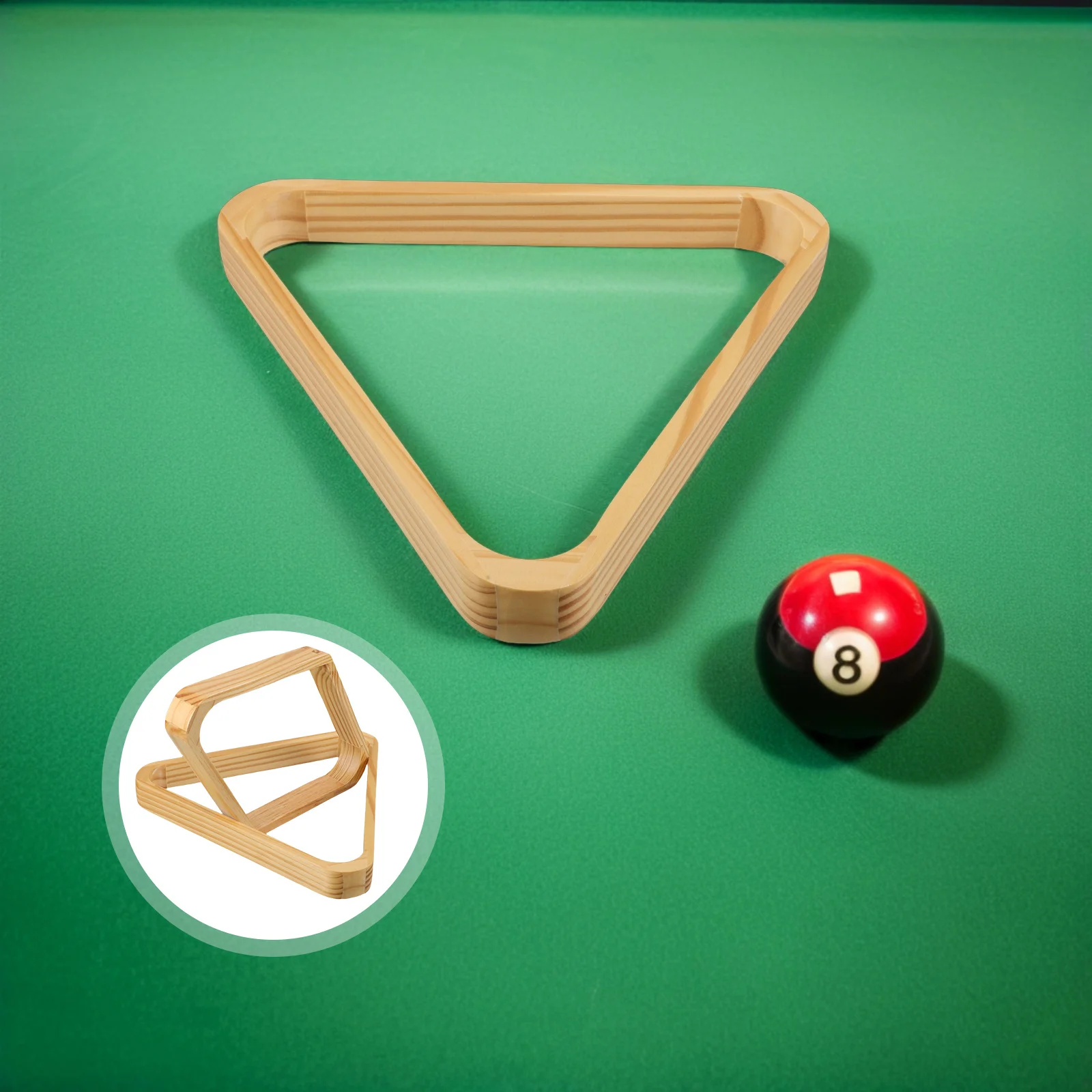 

2 шт., набор деревянных шаров для бассейна, прецизионная треугольная стойка для 8 шаров, 9 шаров, прочный, совместимый с цельным деревом, аксессуары для бильярдного стола
