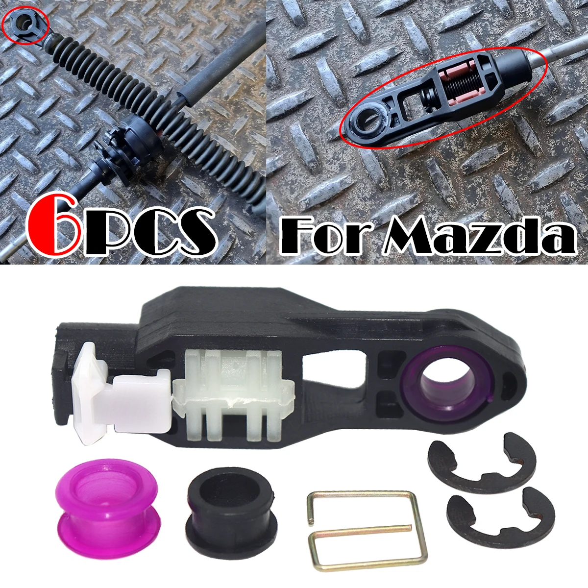 For Mazda 6 3 2 CX-3 CX-5 CX-7 CX-9 Gearbox Shift Cable Linkage Control Bushing AT Gear Shifter Lever Selector End Rod Connect