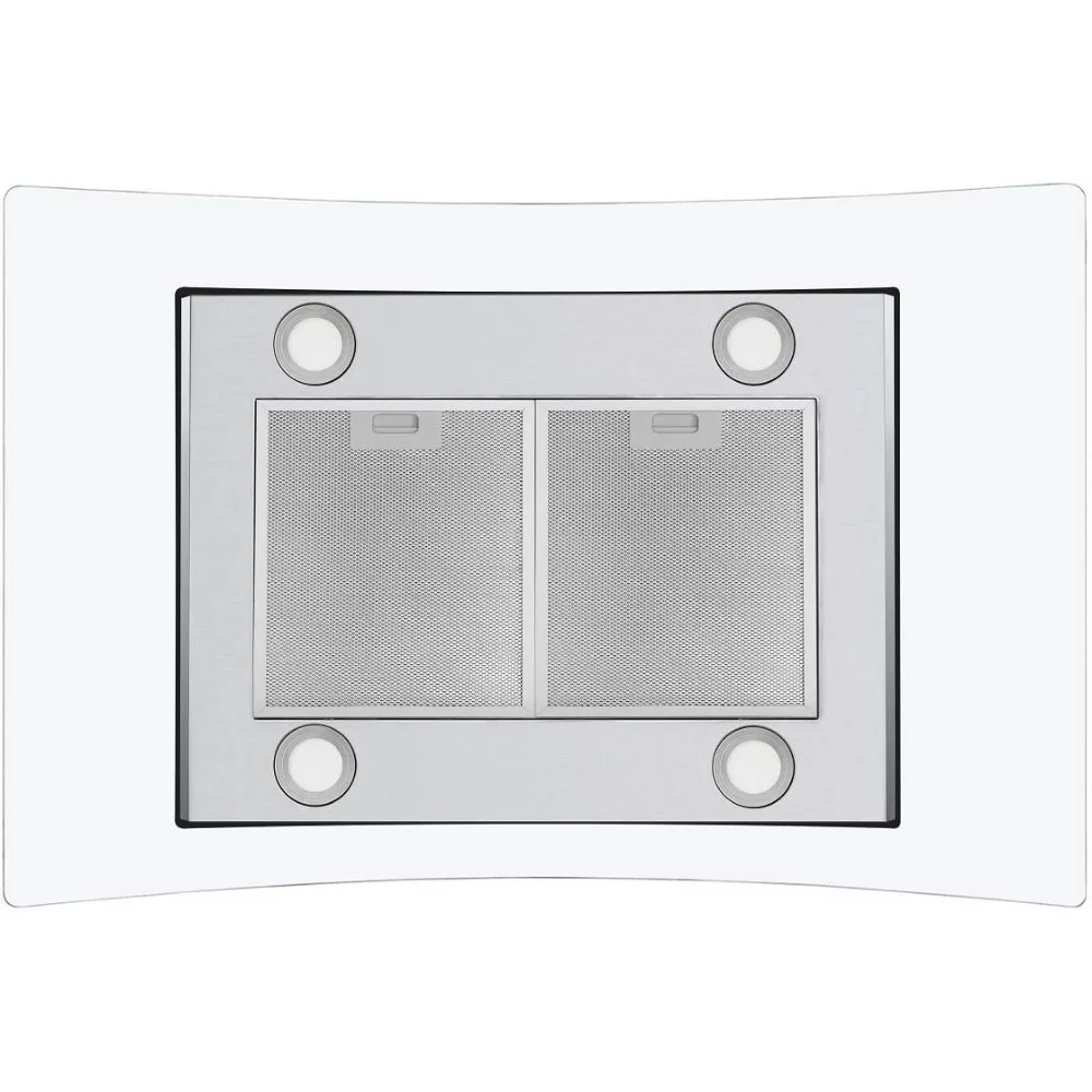 inch Island Range Hood 700 CFM Ceiling Mount Hood Stainless Steel Stove Vent Hood with Tempered Glass