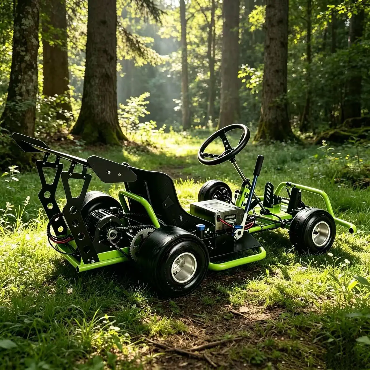 High Power Electric Drift Kart with Handbrake, Adult Four Wheel Drift Car, DK Drift Kart Off Road Racing Vehicle