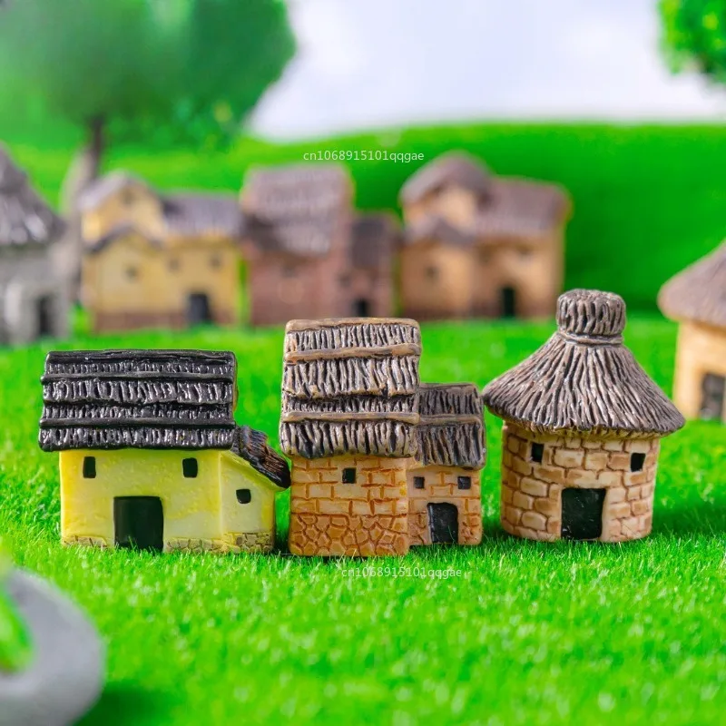 Micro Fairy Garden Figurines Vintage Wood Board House Miniatures/terrarium Doll House Decor/succulents DIY Ornaments Accessories